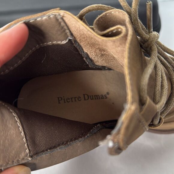 Pierre Dumas Tan Lace-Up Ankle Booties Size 8 - Picture 6 of 6